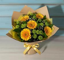Букет цветов из:  Герберы и Хризантемы в Магадане