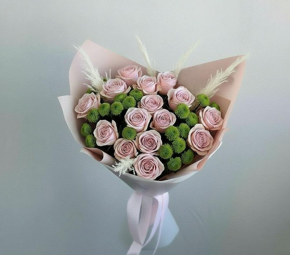 Букет цветов из: Розы и Хризантемы в Магадане