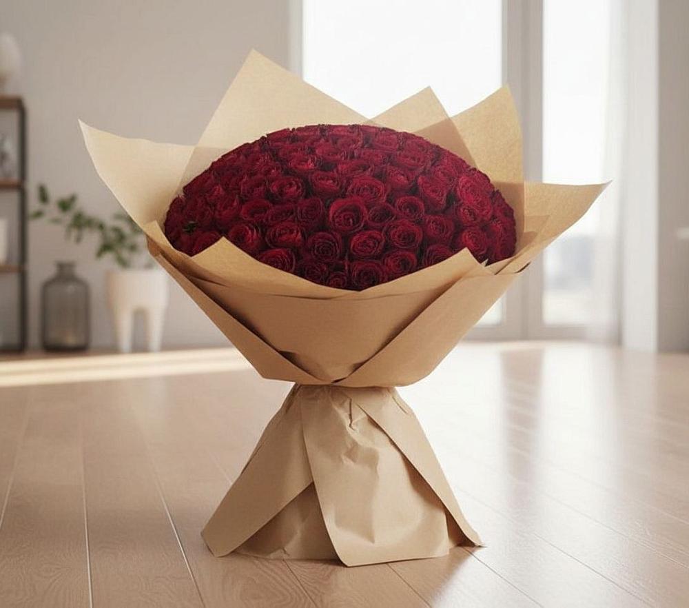 Букет 101 Красная роза в Магадане